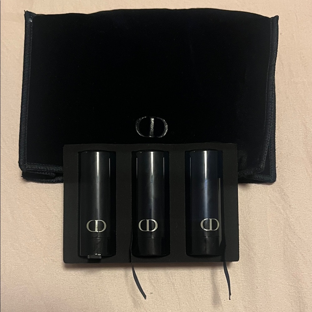 Dior Black Lipstick Trio with Velvet Case